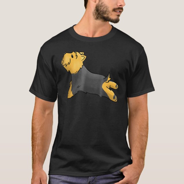 Yorkshire Terrier Yoga Pose Yorkie Hund T Shirt (Framsida)