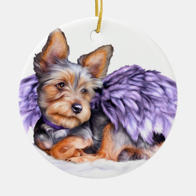 Yorkshire Terrier Yorkie Angel Ornament (Framsidan)