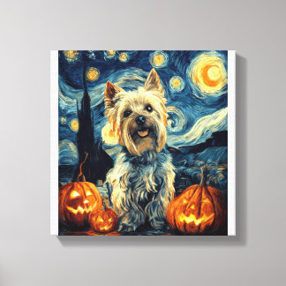 Yorkshire terrier Yorkie Hund av van gogh stjärnig Canvastryck