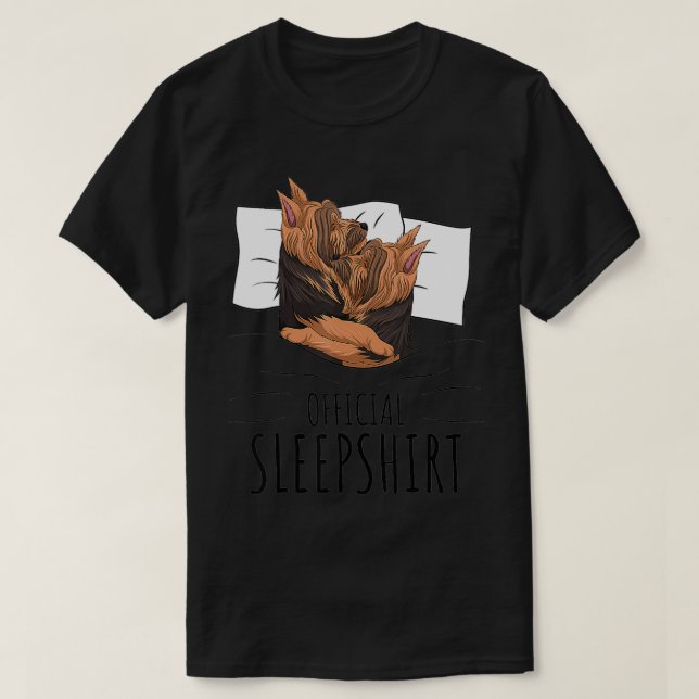 Yorkshire Terrier Yorkie Hund Officiell Sleepshirt T Shirt (Design framsida)