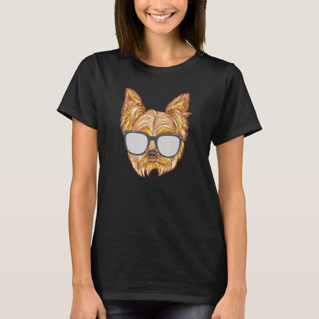 Yorkshire Terrier Yorkie Hund Sunglasses T Shirt (Framsida)