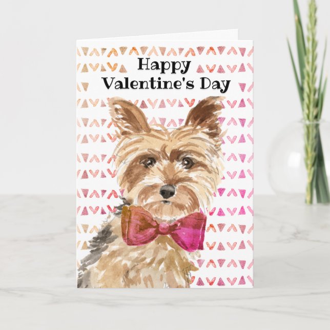 Yorkshire Terrier Yorkie Hund Valentines day Kort (Framsida)