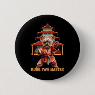 Yorkshire Terrier Yorkie Karate Kampsport Roligt Knapp