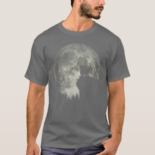Yorkshire Terrier, Yorkie och Måne Halloween T Shirt