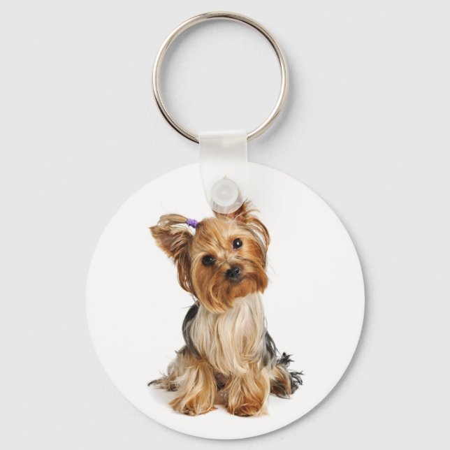 Yorkshire Terrier - Yorkie Puppy Hund Keychain Nyckelring (Framsida)