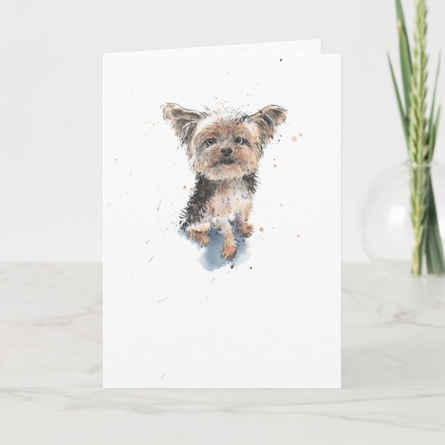 Yorkshire Terrier, Yorkie rolig hund födelsedagsko Kort (Framsida)