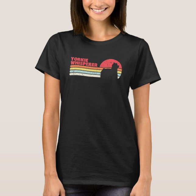 Yorkshire Terrier Yorkie Whisperer Retro T Shirt (Framsida)