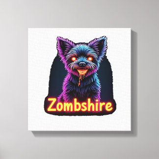 Yorkshire Terrier Yorkie Zombie Hund Halloween Öve Canvastryck