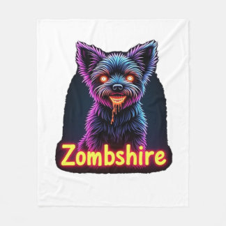 Yorkshire Terrier Yorkie Zombie Hund Halloween Öve Fleecefilt