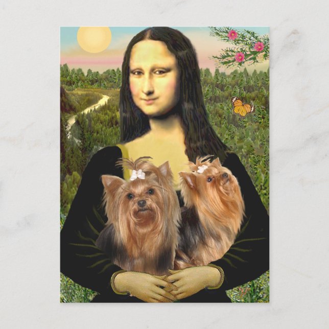 Yorkshire Terriers (2) - Mona Lisa Vykort (Framsida)