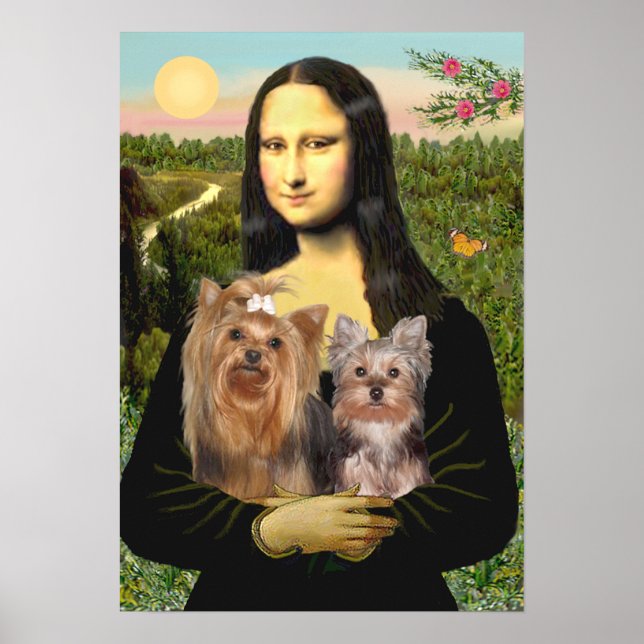Yorkshire Terriers (7 och 19) - Mona Lisa Poster (Framsidan)