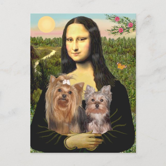 Yorkshire Terriers (7 och 19) - Mona Lisa Vykort (Framsida)