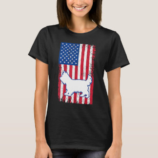 Yorkshire Terriers American Flagga Usa Patriotic H T Shirt