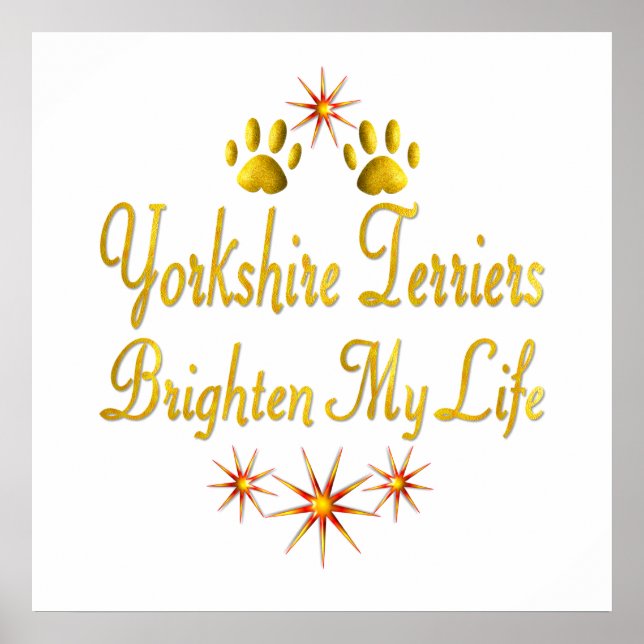 Yorkshire Terriers Brighten My Life Poster (Framsidan)