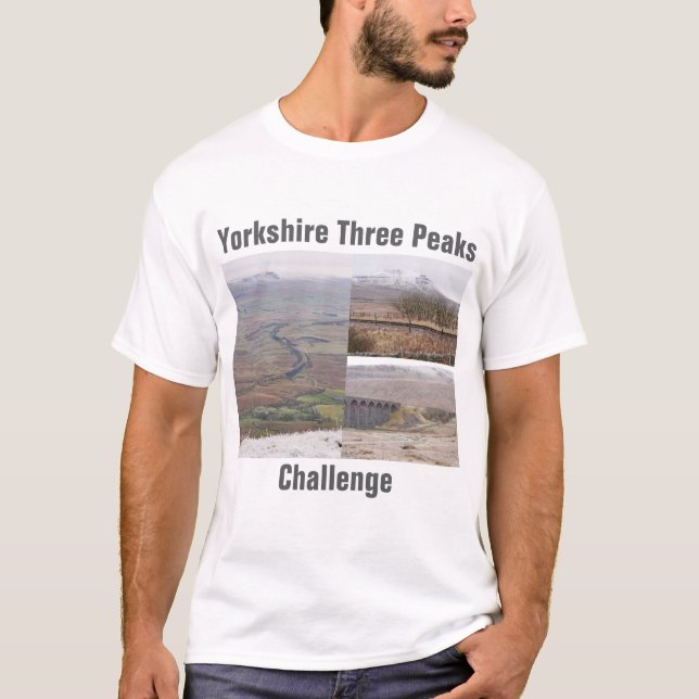 Yorkshire Three Peaks Challenge T-shirt på svenska (Framsida)