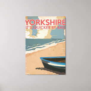 Yorkshire Vintage Railway Travel Poster Canvastryck