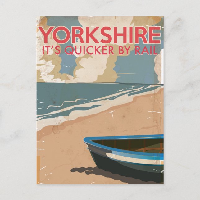 Yorkshire Vintage Railway Travel Poster Vykort (Framsida)