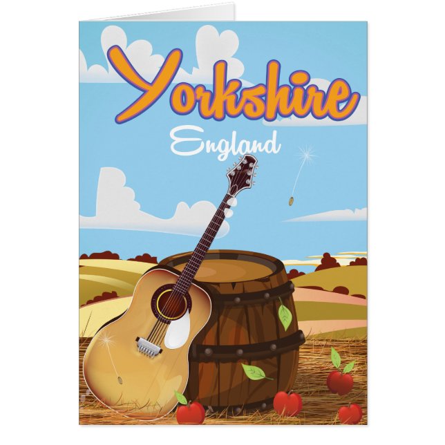 Yorkshire vintage resor poster hälsningskort (Framsidan)