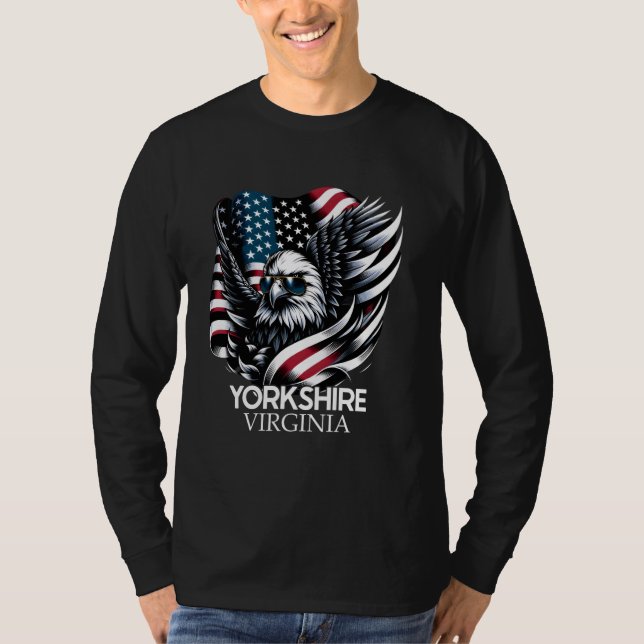 Yorkshire Virginia 4:e juli USA American Flagga T Shirt (Framsida)