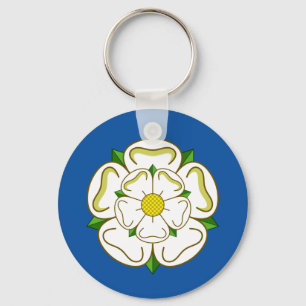 Yorkshire vit ros nyckelring