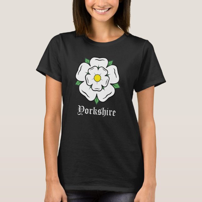 Yorkshire Vit ros Symbol UK Land T Shirt (Framsida)