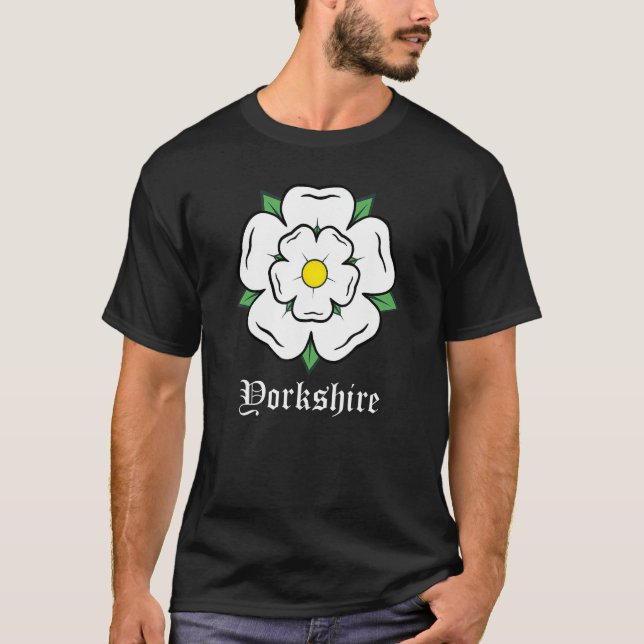 Yorkshire Vit ros Symbol UK Land T Shirt (Framsida)