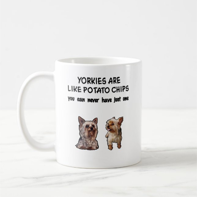 Yorky Mugg 2 Yorkies är som Potato Chip (2yv1) (Vänster)