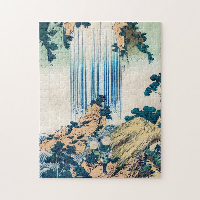 Yoro Waterfall av Katsushika Hokusai Pussel (Vertikal)