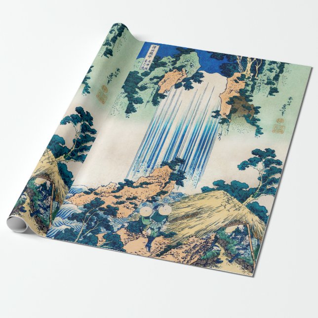 Yoro Waterfall i provinsen Mino, Katsushika Hokusa Presentpapper (Utrullad)