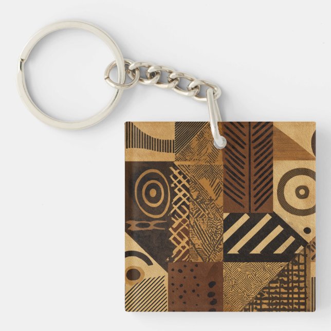 Yoruba-afrikanska mönster i jordtoner (Framsidan)