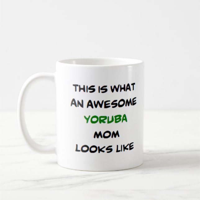 yoruba-mamma, fantastisk kaffemugg (Vänster)