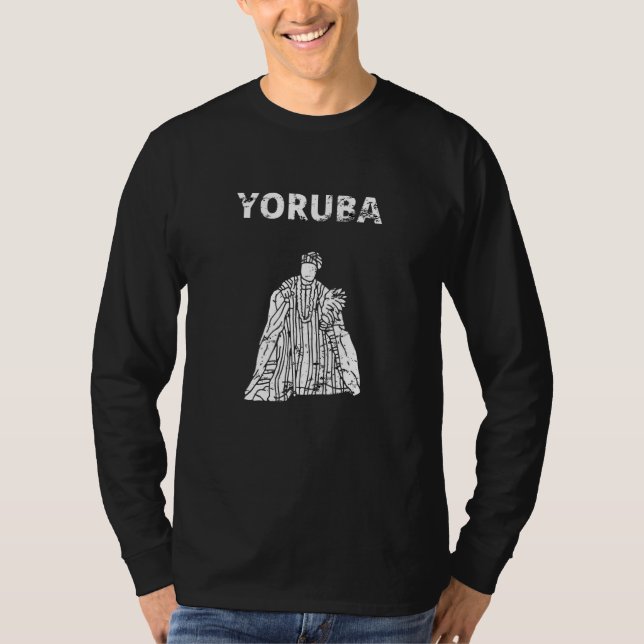 Yoruba nigerian african religion men women retro v t shirt (Framsida)