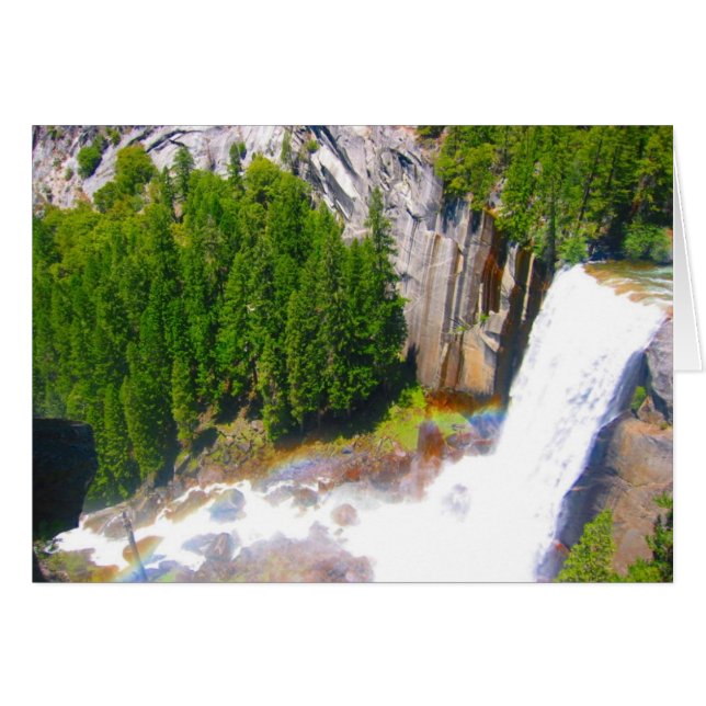 Yosemit faller med regnbåge hälsningskort (Framsidan Horizontal)