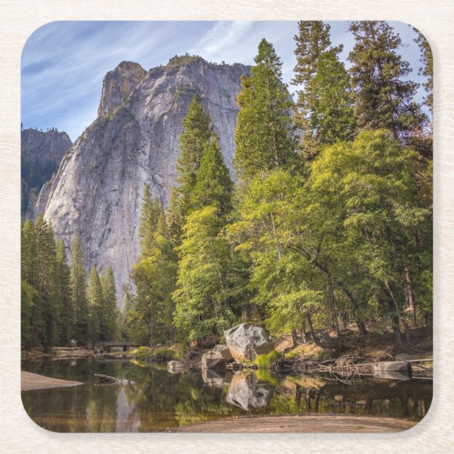 Yosemitbergen Underlägg Papper Kvadrat (Framsidan)