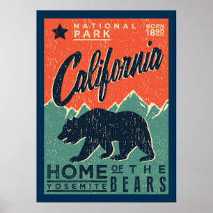 Yosemite Bears hem Kalifornien Poster