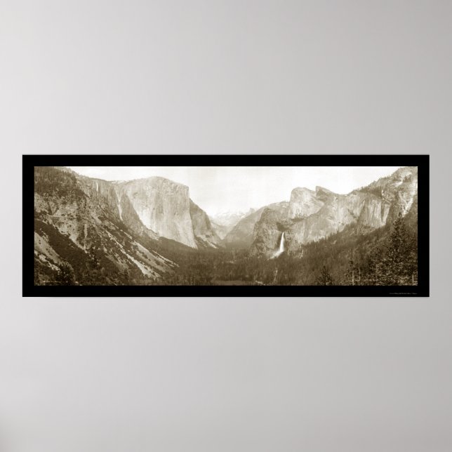 Yosemite Birdseye Photo 1915 Poster (Framsidan)
