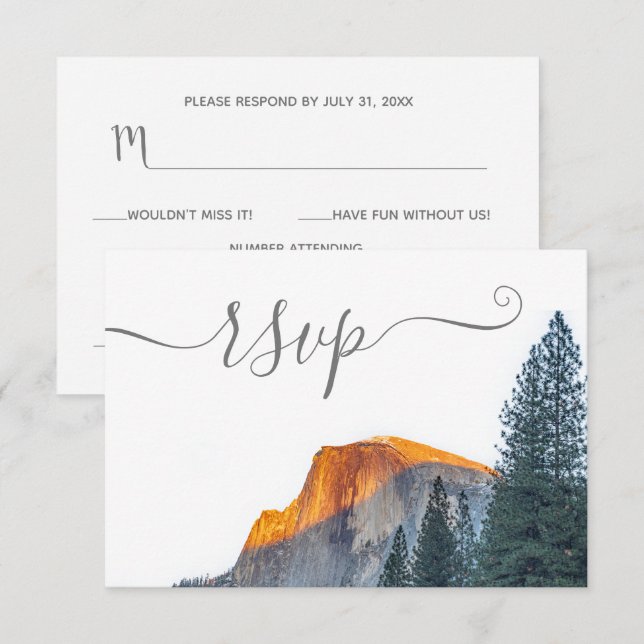 Yosemite-Bröllop OSA för halvdagsplats Kort (Fram/baksida)