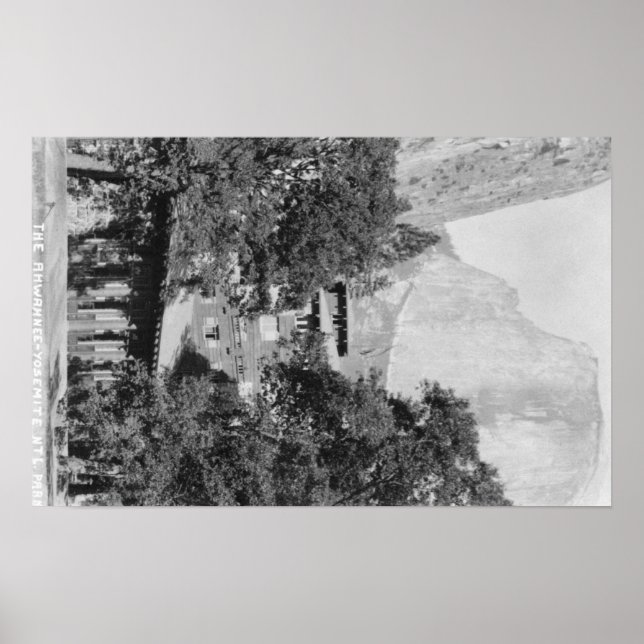Yosemite, CA - Ahwahnee Lodge och El Capitan Poster (Framsidan)