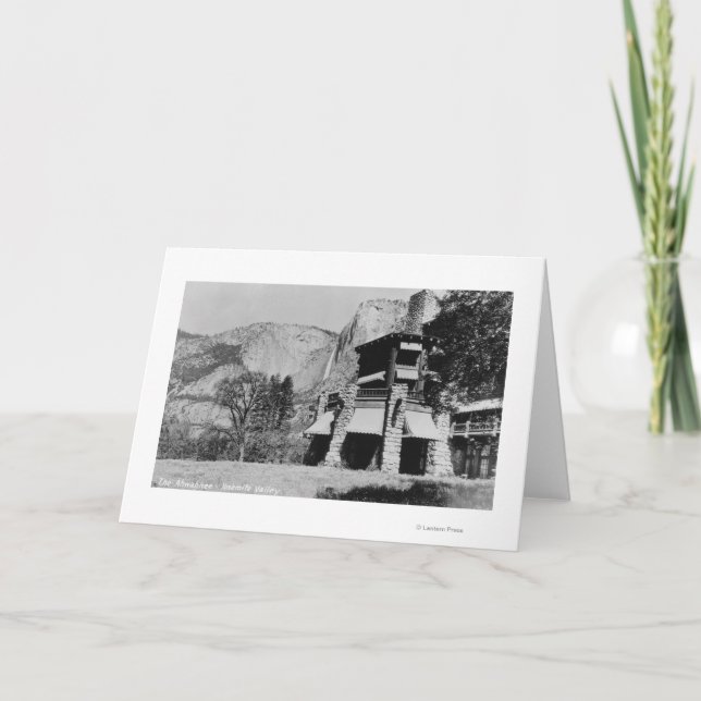 Yosemite CA - den Ahwahnee logen och dalen Kort (Framsida)