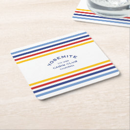 Yosemite Cabin Klubb Anpassningsbar Vapensköld Par Underlägg Papper Kvadrat