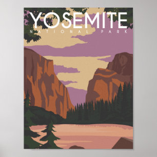 Yosemite California USA Travel Ställe Illustration Poster
