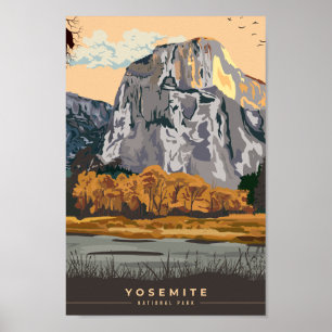Yosemite California USA Travel Ställe Illustration Poster