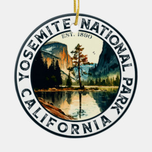 Yosemite California vintage vattencolor Julgransprydnad Keramik