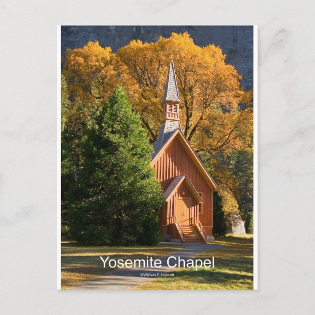 Yosemite Chapel (oktober) California Products Vykort (Framsida)