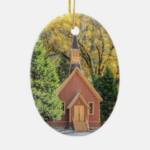 Yosemite Chapel på hösten Julgransprydnad Keramik