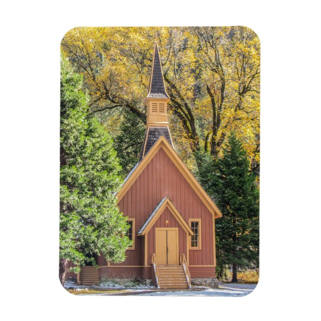Yosemite Chapel på hösten Magnet (Vertikal)