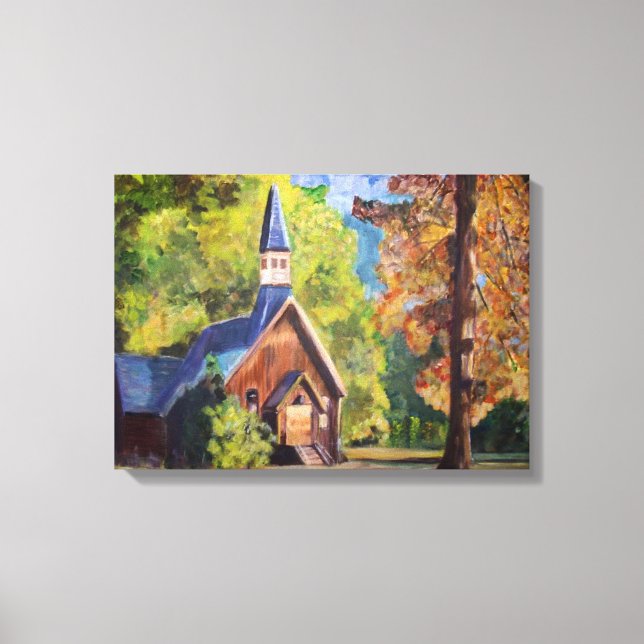 Yosemite Chapel Wrapped Canvas (Framsida)