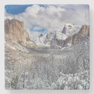 Yosemite dal i snö underlägg sten