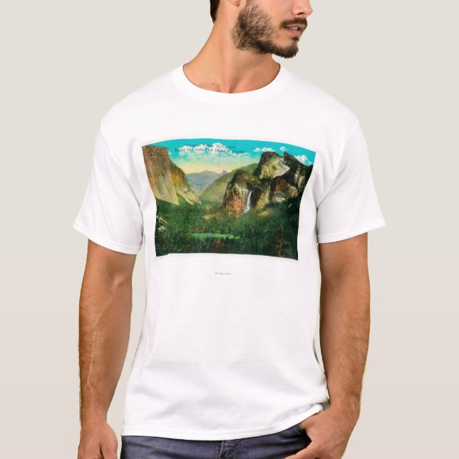 Yosemite dal ViewYosemite, CA Tee Shirt (Framsida)