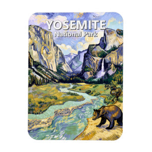 Yosemite El Capitan Bear Tunnel View Van Gogh Kons Magnet